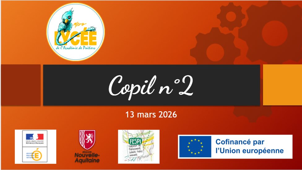 [Pilotage] Réunion du COPIL 🧑‍✈️vendredi : bilan 📝du 1er semestre,  🎯projets à venir | Merci 🙏Mme la Proviseure, la <a href="/mldsacpoitiers/">Pôle Ambition et persévérance scolaire</a> <a href="/mlds79/">MLDS79</a>  <a href="/RANouvAquitaine/">Région académique Nouvelle-Aquitaine</a> et <a href="/NvelleAquitaine/">Nouvelle-Aquitaine</a> 
pr les échanges🏗+ aux partenaires <a href="/FSE_nat/">Fonds social européen +</a> <a href="/acpoitiers/">Académie de Poitiers</a> essentiels aux projets #perseverancescolaire