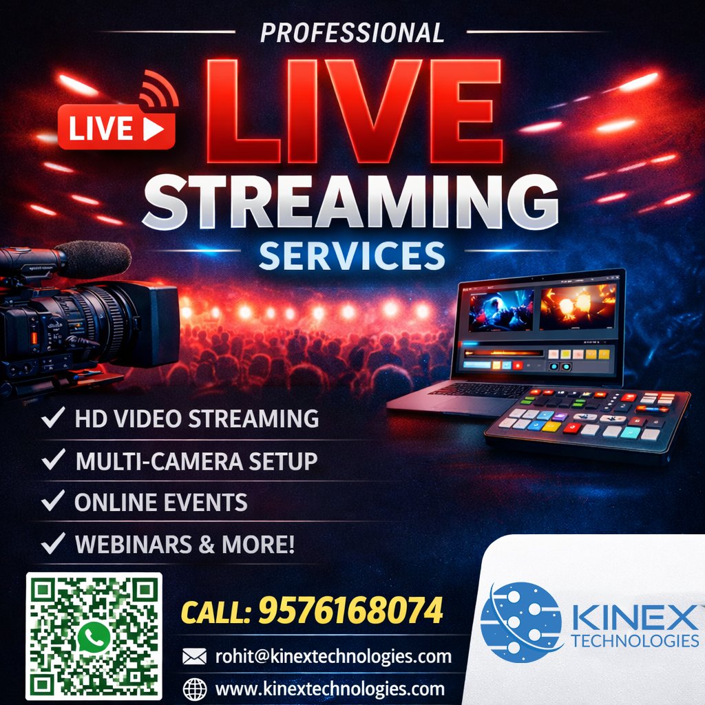 kinextech05's tweet photo. 🎥 Take your events **LIVE with professional quality!**
Kinex Technologies offers HD live streaming, multi-camera setups, and seamless coverage for webinars, online events, and corporate programs.
📞 9576168074
#LiveStreaming #KinexTechnologies #OnlineEvents  #EventStreaming https://t.co/kY2ZBGWM1S