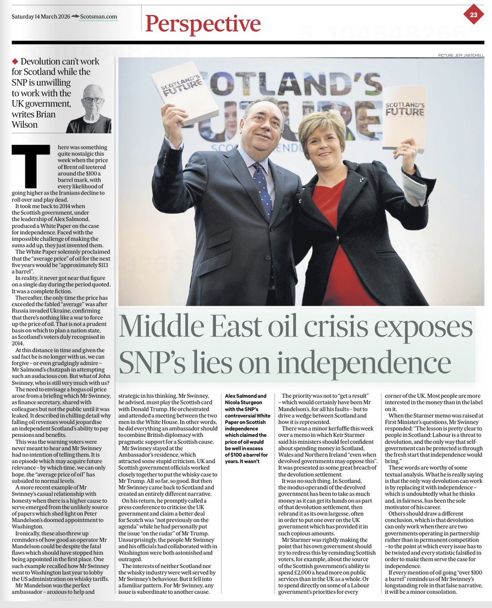 Devolution can’t work as long as the SNP continue to drive a wedge between the UK and Scotland. 

Here’s an excellent article illustrating the Swinney’s duplicitous behaviour.