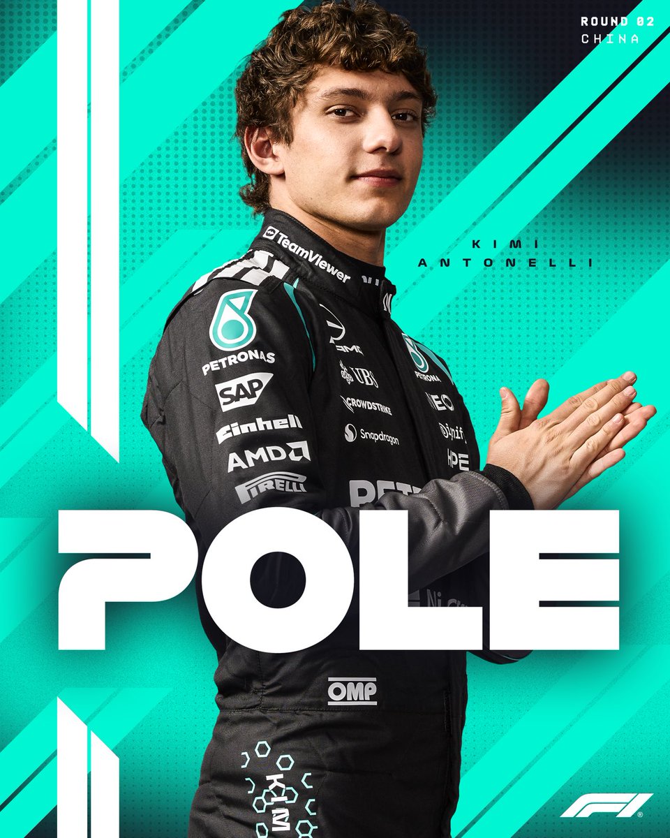 MarcinNov's tweet photo. #ANT the youngest pole position winner #ChineseGP 🇨🇳 #F1 #F1PL #ElevenF1 https://t.co/ZeEneT6vEH