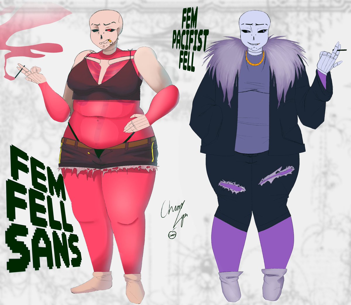 irurrehc's tweet image. Female Fell sans and a pacifist ver

#fellsans #red #femaleversion #practice