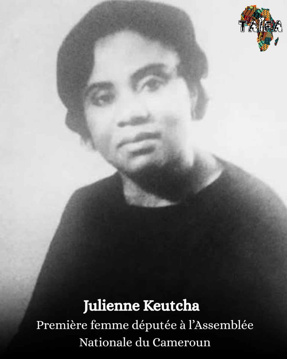 taifa_cm's tweet photo. 🏁 Première députée camerounaise et unique femme de la législature de 1960, 𝗝𝘂𝗹𝗶𝗲𝗻𝗻𝗲 𝗞𝗲𝘂𝘁𝗰𝗵𝗮 avait été investie par l’UNC. 

💪🏽 L’adversité médiatique d’une société majoritairement masculiniste n’avait pas eu raison de sa candidature et de son plébiscite. https://t.co/LiRiZFXRx4