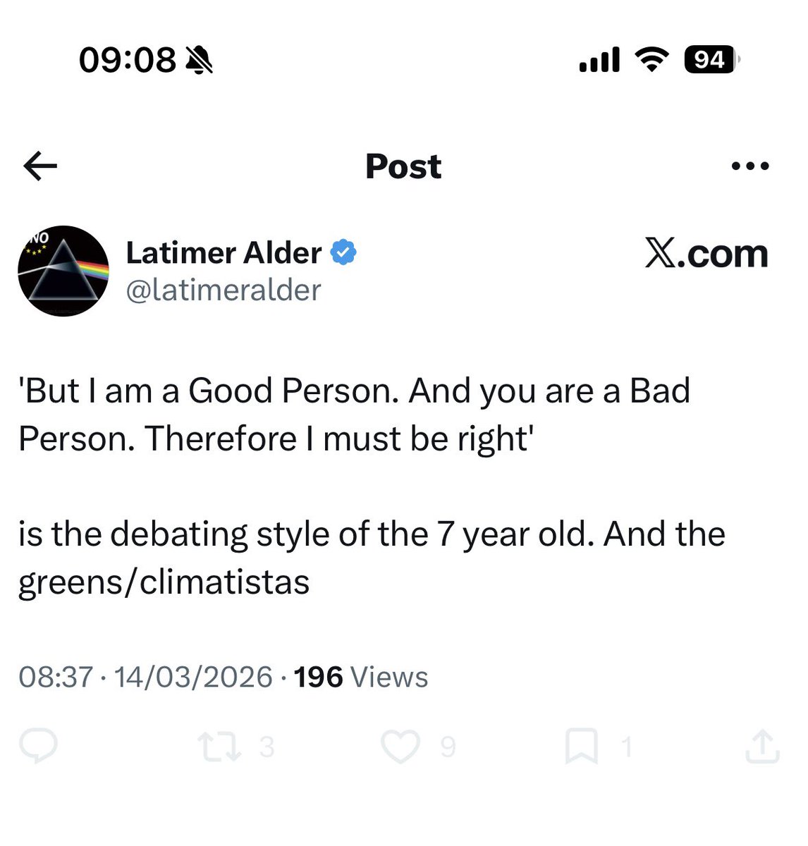 Honest Alder (not dishonest crank Alder) tweet media
