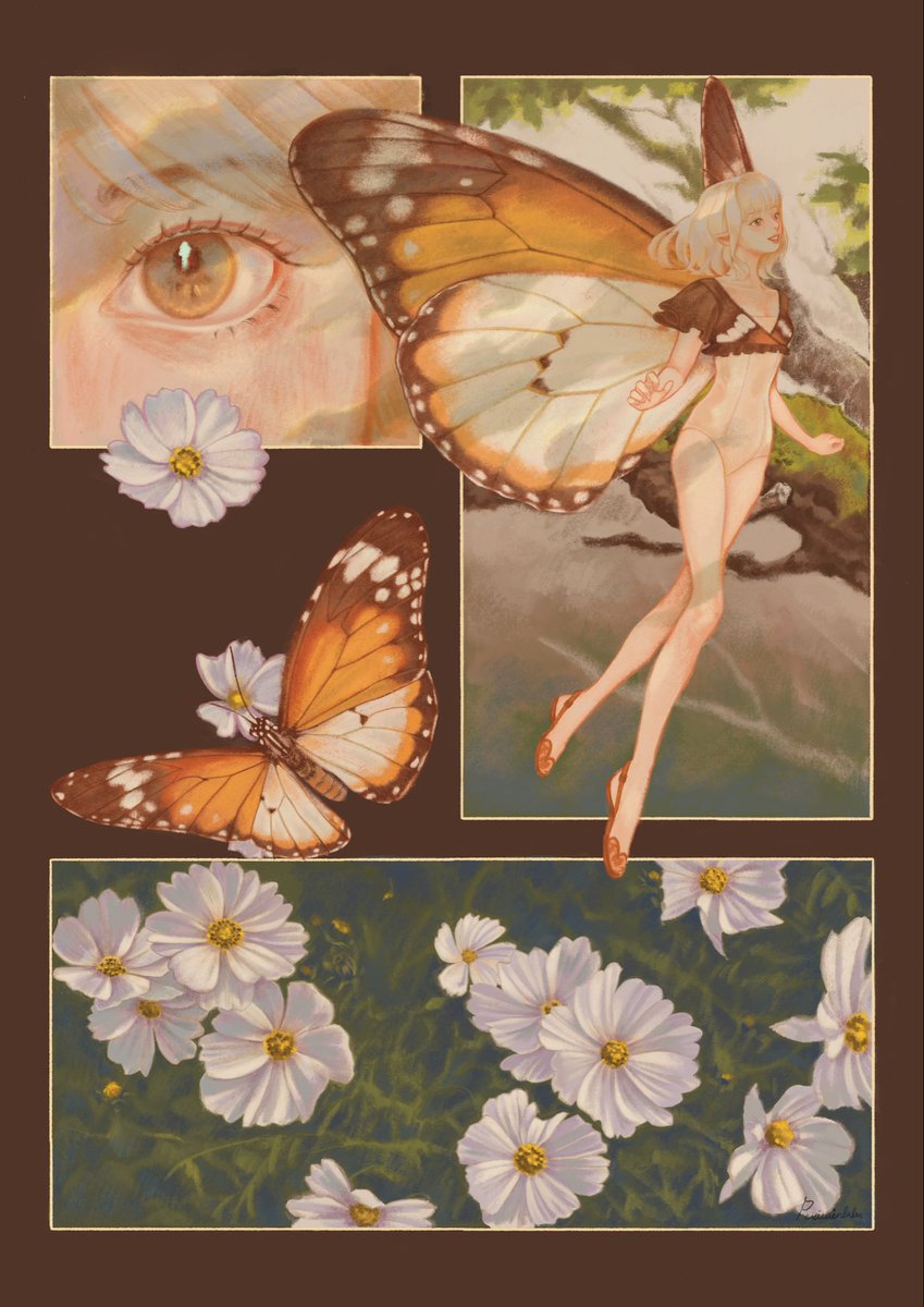 periiperiwinkle's tweet photo. Plain Tiger and Cosmos https://t.co/9qEB8kpp8Y