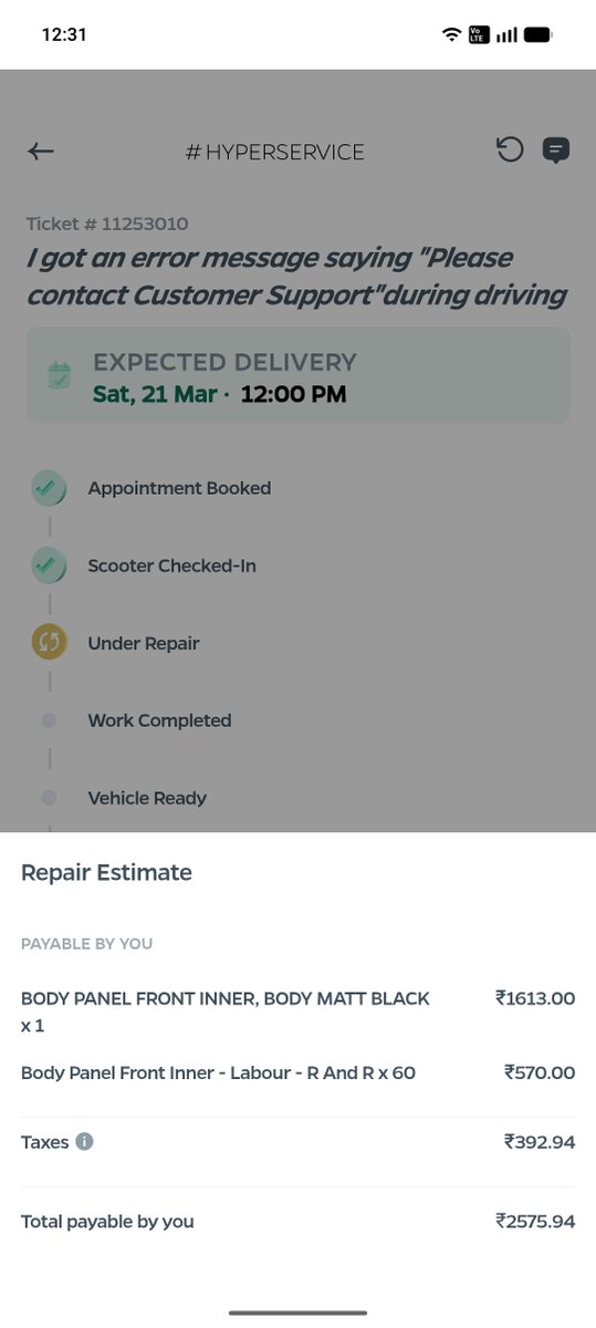 DeoliaYash's tweet photo. @bhash @RathourNik30741 @OlaElectric @jagograhakjago @bhash @OlaElectric stuck at Gwalior service centre for months. First MCU issue, now suddenly motor needs replacement. Day-1 logs showed motor hall sensor fault, but they quoted cosmetic panels!
Concerns: parts swapping at Gwalior centre?
#EndServiceWaits Tickets: 11253010 https://t.co/aYQsbAGT9E