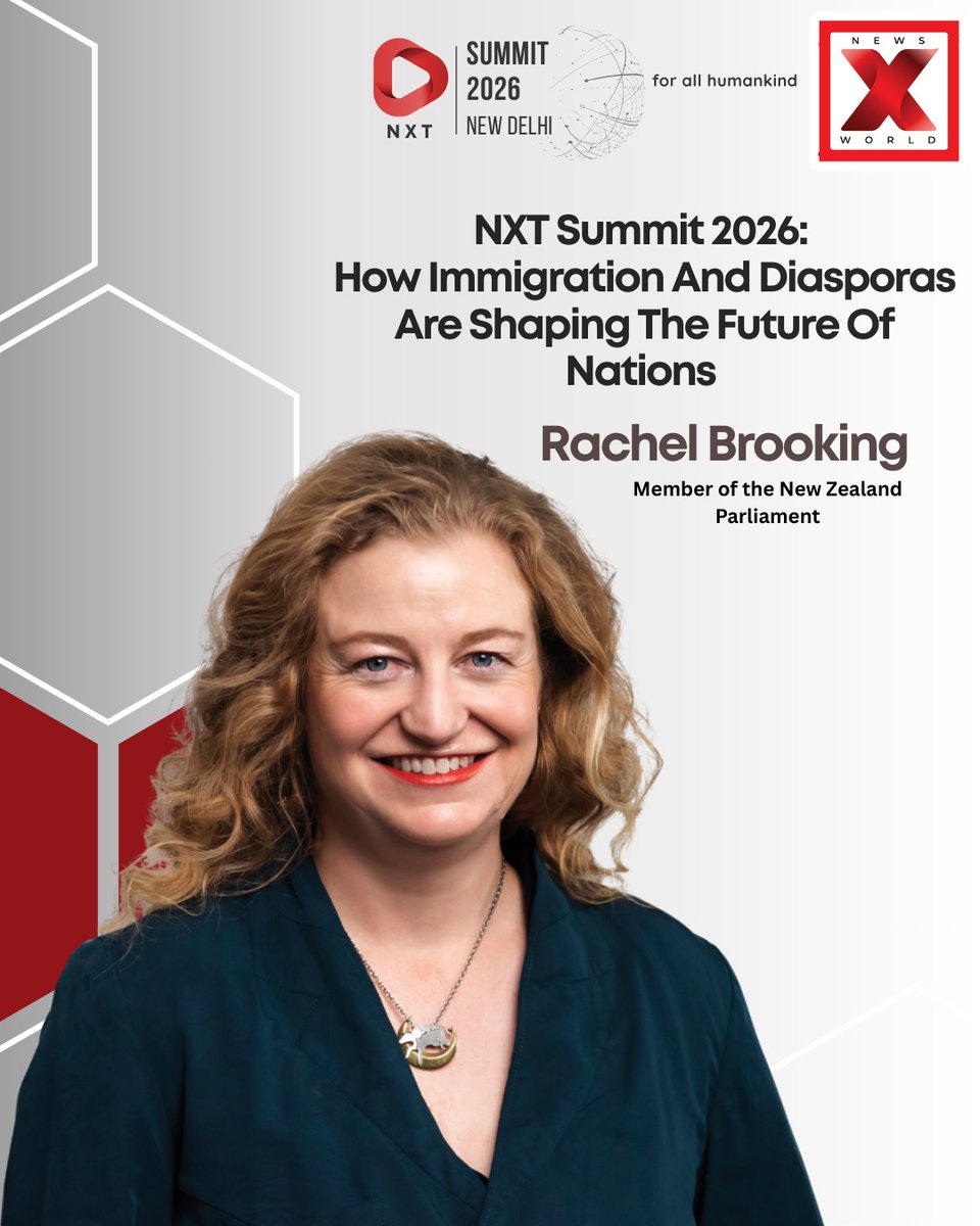 NewsX's tweet photo. The Future of Immigration & Diasporas
Address by:
Hon. Rachel Brooking, MP Member of House of Representatives, New Zealand.
https://t.co/LmWnrt8vSs
#NXT2026 #nxtconclave #bharatmandapam https://t.co/HvSMn3L8dn