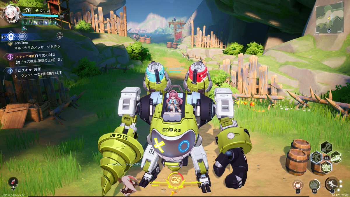 フィールドもおっきいロボットでしばらく歩いていられるの楽しい✨
ラプソディアの特徴的なロボットも可愛い～✨

でも背中についてる缶がめっちゃ気になるｗ