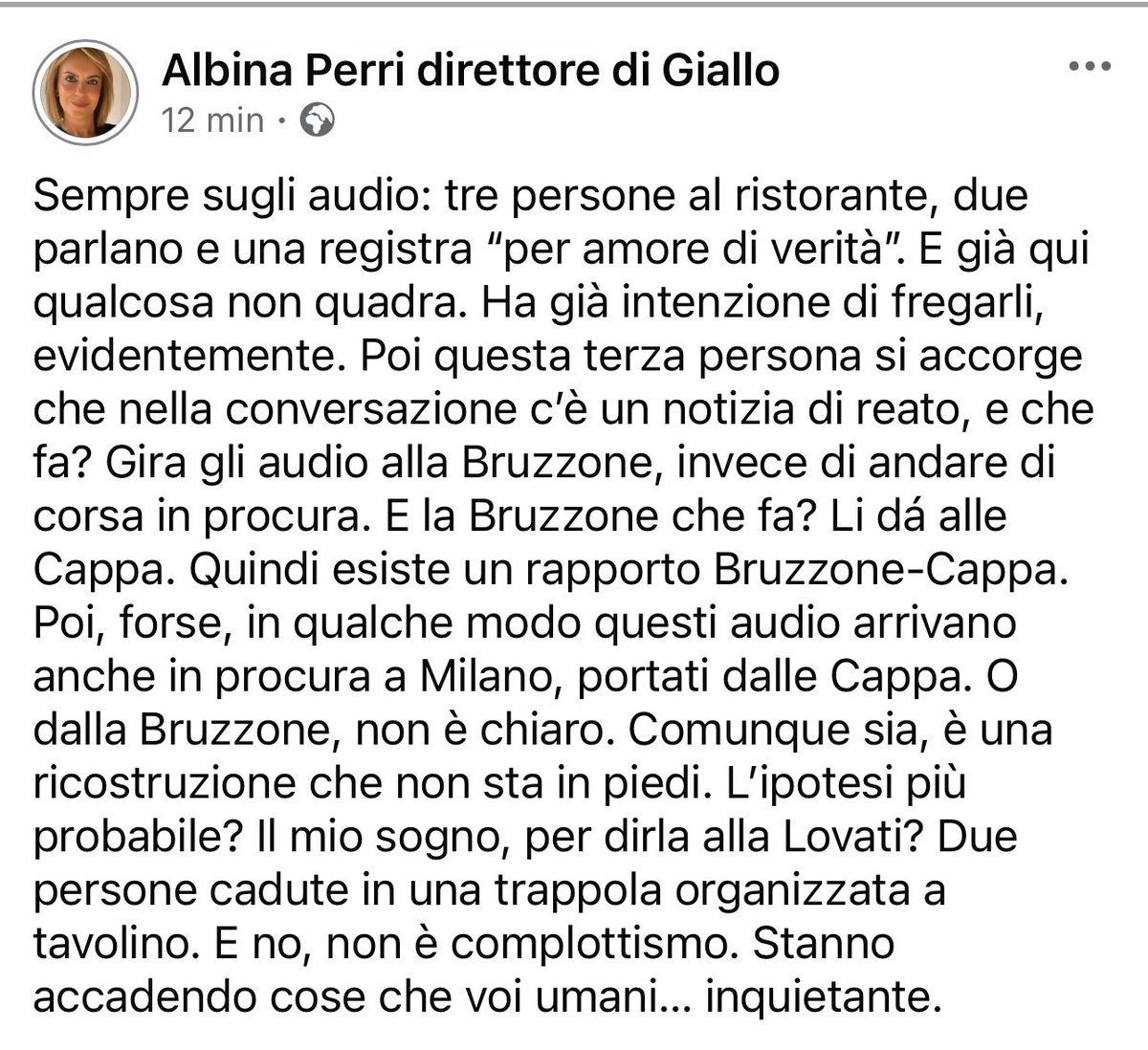 Albina Perri direttore tweet media