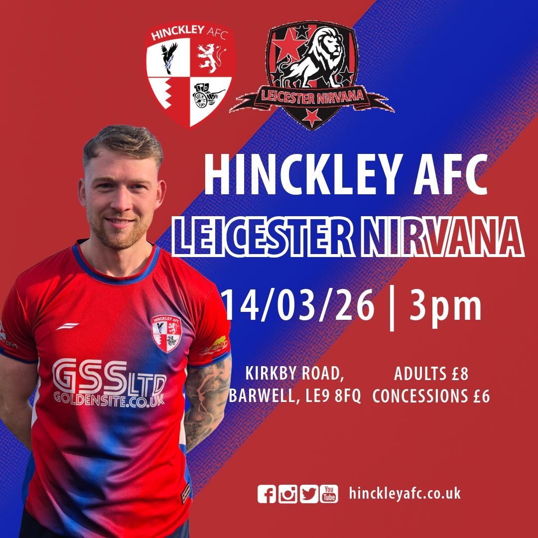 MATCHDAY | Another all-Leicestershire clash at Kirkby Road this afternoon!

🆚 Leicester Nirvana
🏟 Kirkby Road, LE9 8FQ
🏆 United Counties Premier South
🎟 £8 adults, £6 concessions
🕒 3pm