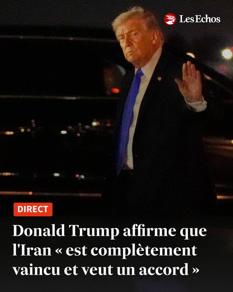 🇮🇷 Le président américain a affirmé cette nuit que l'Iran « est complètement vaincu et veut un accord », mais qu'il ne voulait pas de cette dernière possibilité ➡️ trib.al/nxaDb1N