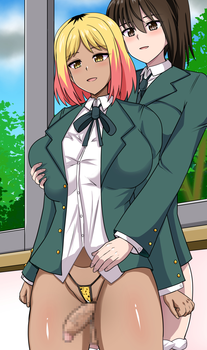 【オリジナル】ふたなりちゃんと黒ギャルちゃんの素股 