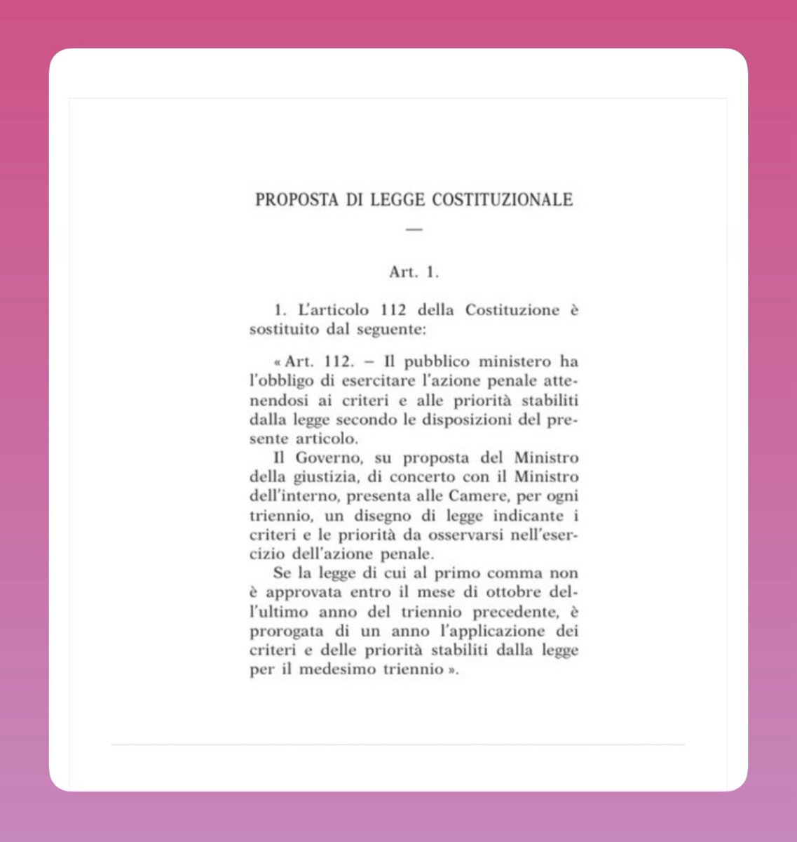 AlessiaMorani's tweet photo. #IOVOTONO

Gli esponenti del Si al referendum si sgolano per dire che “non è vero che l’obbiettivo della maggioranza è di sottomettere i magistrati al governo”.
Poi arriva Giusi Bartolozzi, capo di gabinetto “fedele” del ministro Nordio e autrice dell’affermazione “i magistrati sono dei plotoni di esecuzione” a spoilerarci con un suo disegno di legge presentato nel 2020, cosa potrebbe accadere. Lo ha scritto nero su bianco, cosa altro serve per capire le vere intenzioni di questa destra? Ecco qui 👇