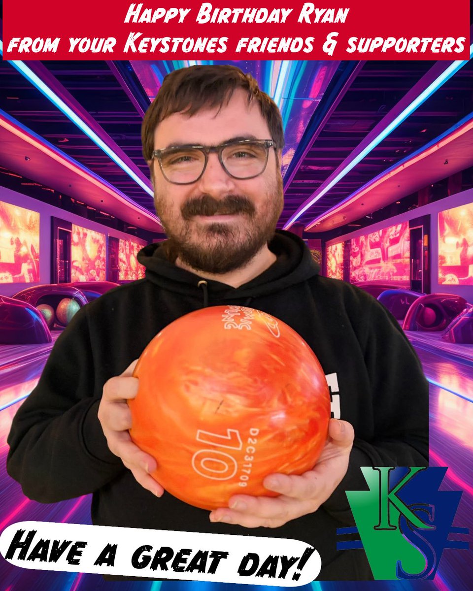 KeystonesCentre's tweet photo. Big Happy Birthday wishes sent to our ten pin bowling fan Ryan, we hope you have a lovely day celebrating with all your family, from your Keystones friends &amp; supporters 🎳 🎂 https://t.co/cswdgEtq1v