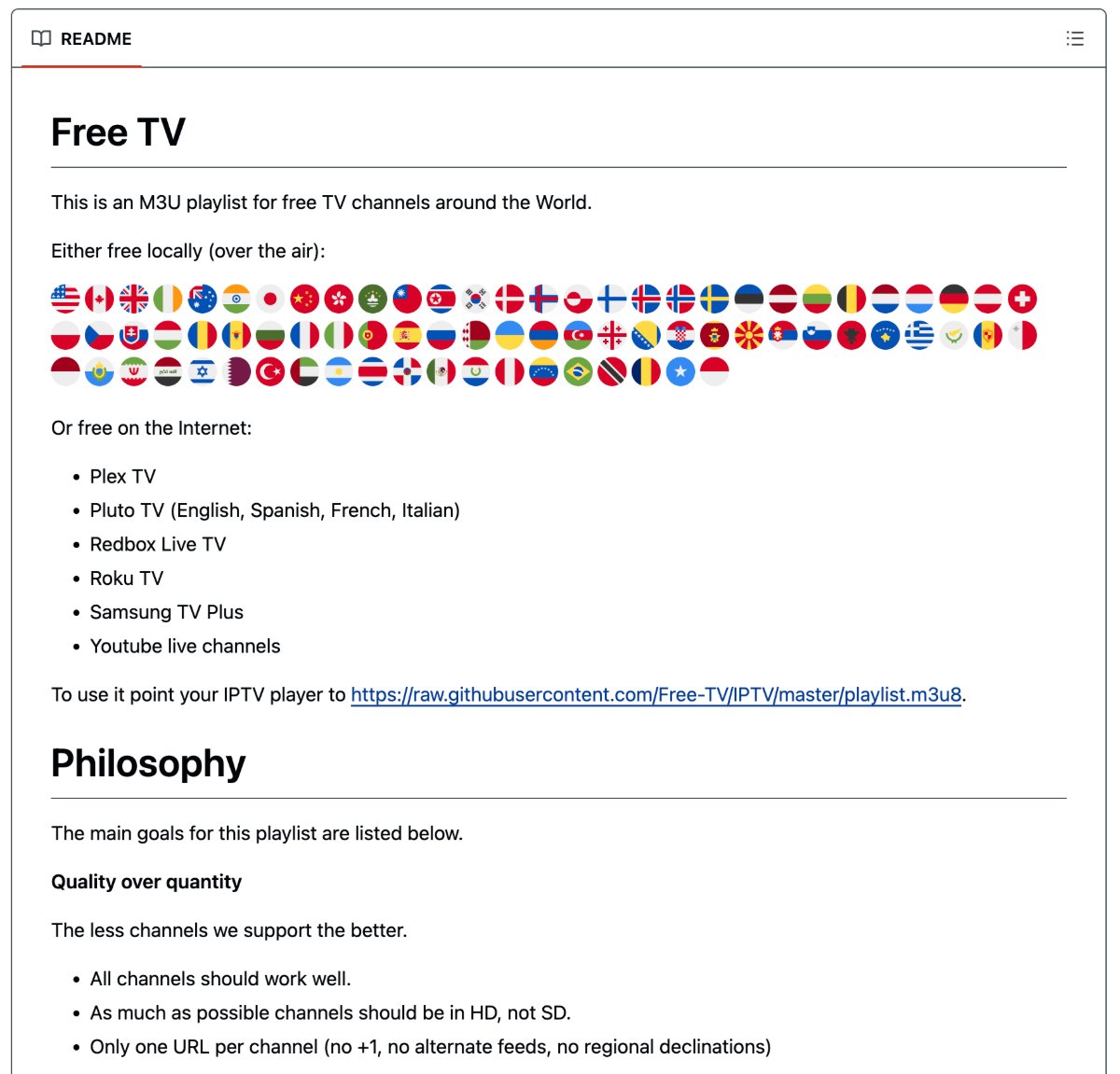 🚨BREAKING: Tt's already been a week, Someone open-sourced a way to watch free TV from 60+ countries.

It quietly makes your $100/month cable subscription look ridiculous.

It's called Free-TV/IPTV.

You paste one URL into VLC. You get live TV channels from around the world.