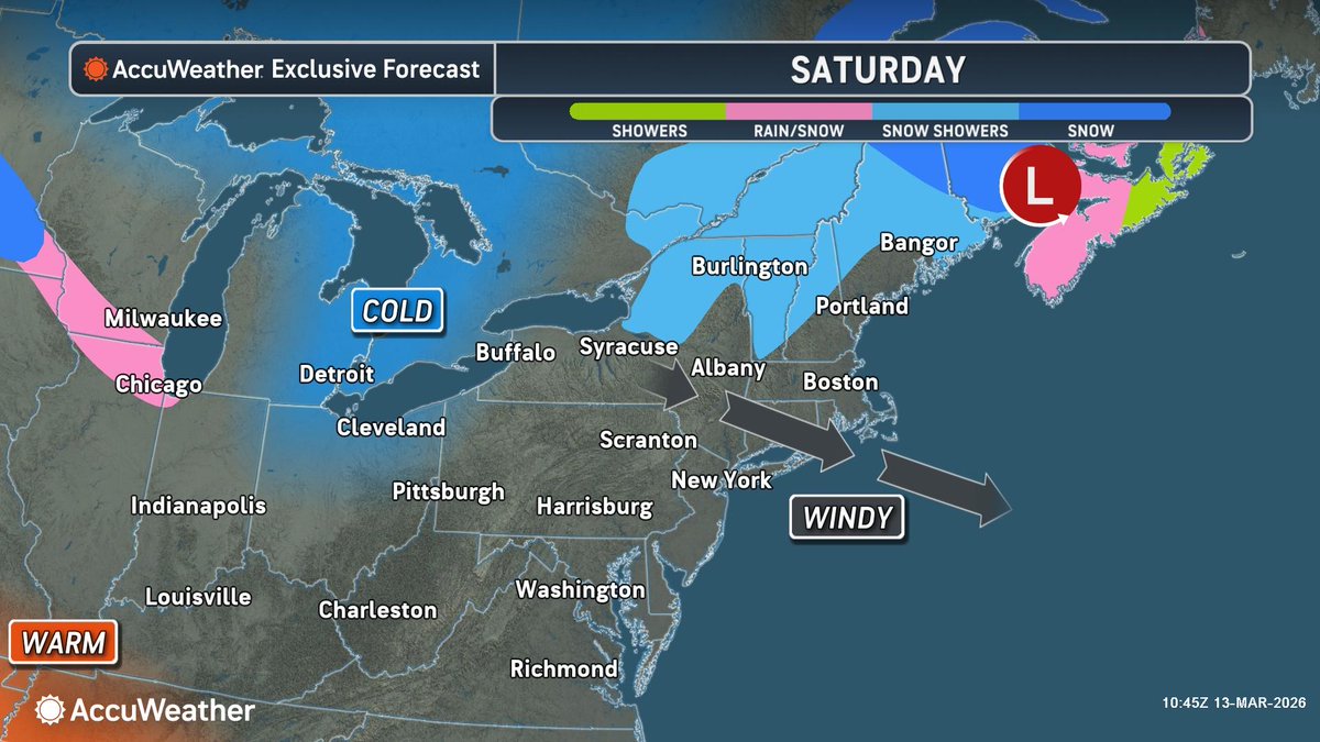 Weather @accuweather SATURDAY •Today: More clouds than sun. High 42 ...