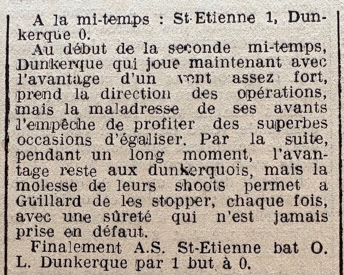 pilia_albert's tweet photo. 📚#ASSE #90ans épisode 66
Le 15 mars 1936, de retour de sélection avec l'armée française, Yvan Beck est décisif avec l'ASSE à Dunkerque pour la 23e journée de D2.
Il marque le seul but du match à la 25e minute (1-0) maintenant l'espoir d'une montée en D1 toujours envisageable. https://t.co/M3maeAKMcz