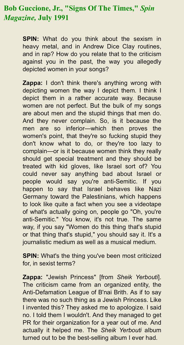 The Real Frank Zappa Facts tweet media