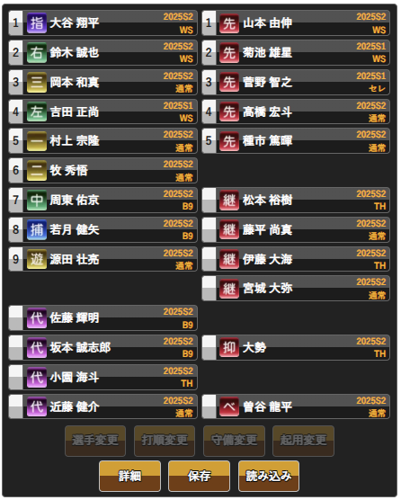 proace_info's tweet photo. オーダーシミュレータの初期オーダーを誰かが予想したWBC ベネズエラ戦の予想オーダーに変更しました。
https://t.co/wmj108TYMm

#プロスピA https://t.co/IlJRT8S9y1