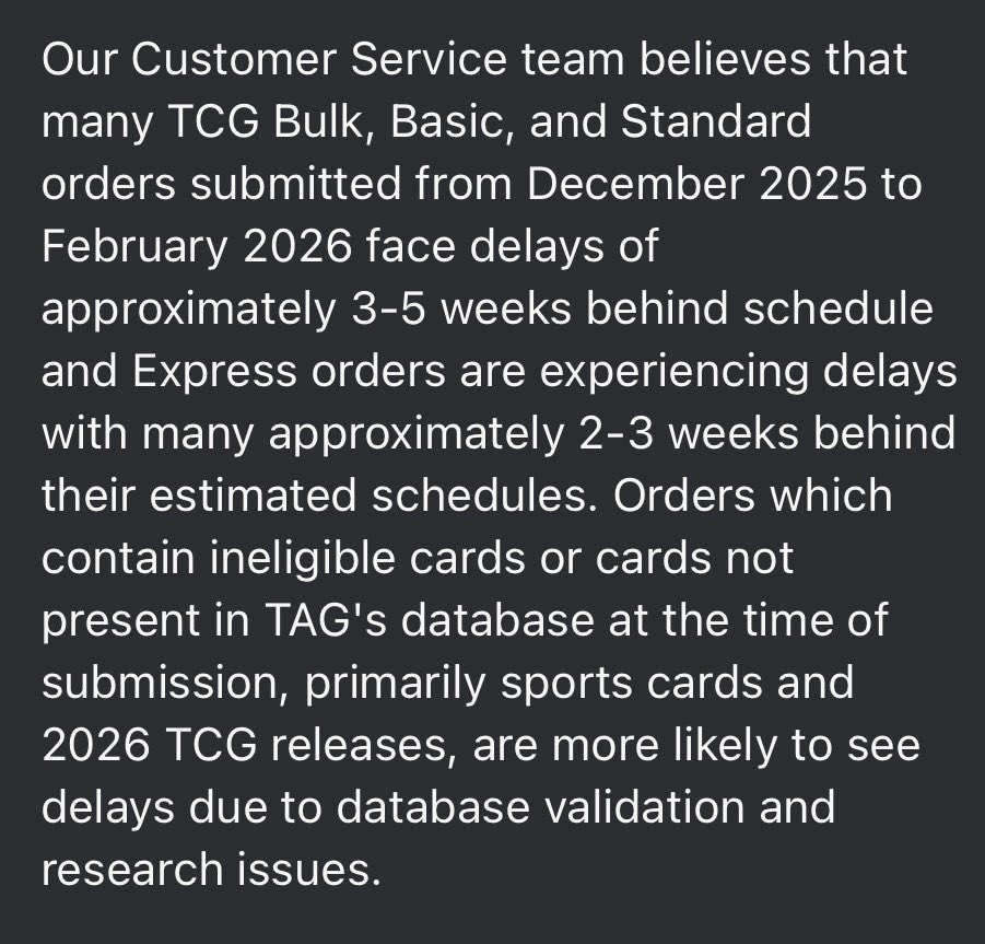 I pay for an advertised 15 day service, and you're telling me I have to wait 3-5 ADDITIONAL WEEKS?? Update your estimated times if they're this off. WTF <a href="/TAGgrading/">TAG</a>