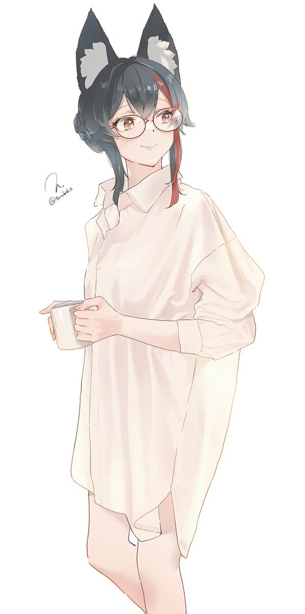 大神ミオ 「【だいたい毎日イラスト】125日目 ミオしゃ Daily Illustratio」|にしやまひろしのイラスト