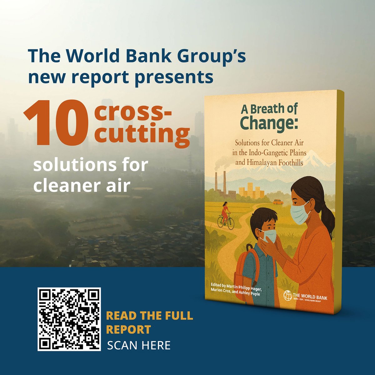 WBG_ClimateEnv's tweet image. Electric cooking, cleaner transport, modern industry, better waste management, &amp;amp; sustainable agricultural practices can reduce #airpollution at source. Our new report lays out a practical roadmap to #EndAirPollution in #SouthAsia: Download report: wrld.bg/8m0E50YtXT9