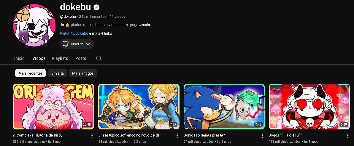 Cara que saudade dos vídeos do dokebu, fico triste como atualmente não tem canais do mesmo estilo falando sobre um assunto bobo com uma edição muito clean e engraçada que nem ele