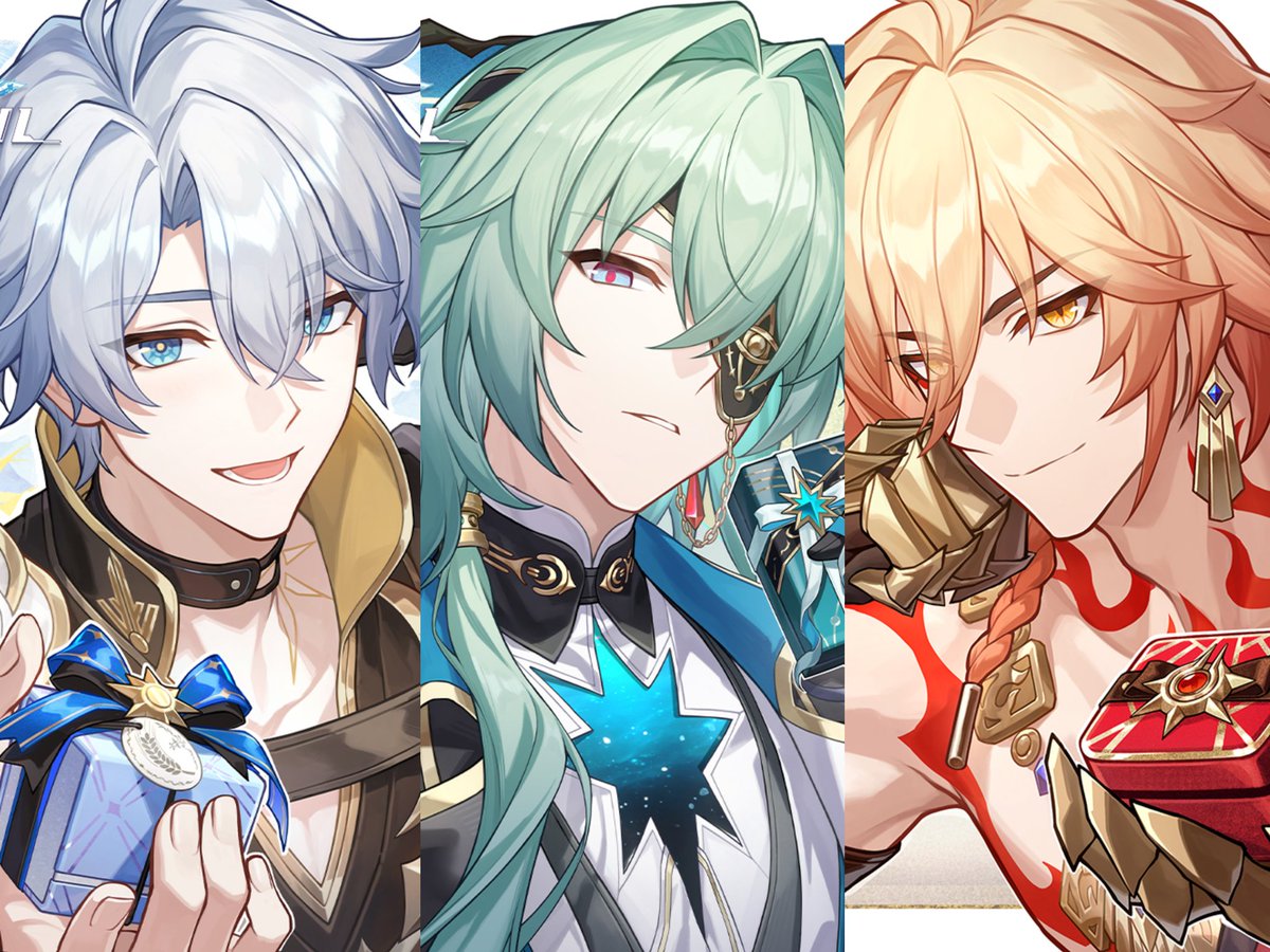 StarRailVerse1's tweet photo. We got the Amphoreus men trio for White Day 🥹🤍

#HonkaiStarRail https://t.co/00UNvNWZ9N