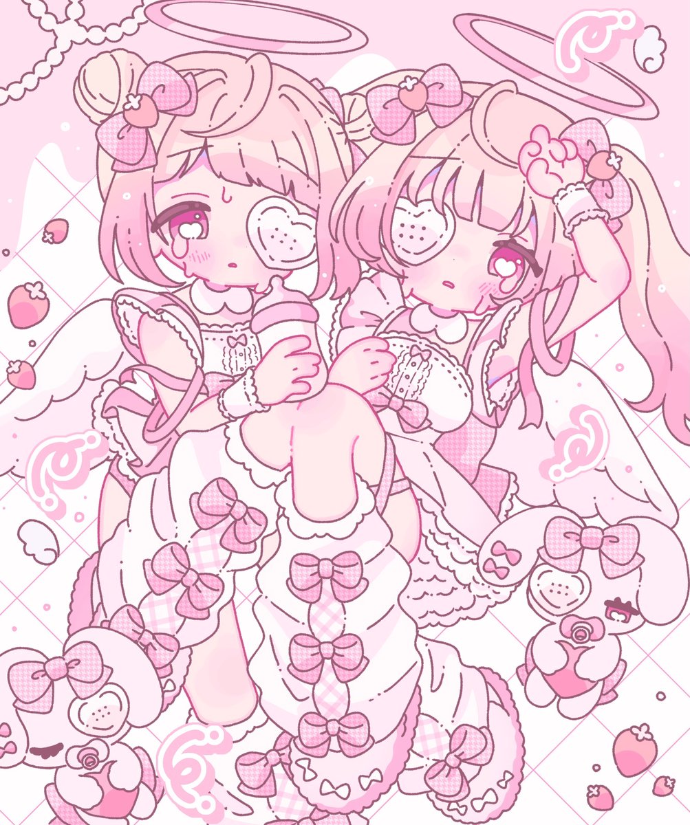 Sa____hana's tweet photo. 🎀🍓溶けちゃう♡いちごみるく🍼🎀

#イラスト #illumination #創作 https://t.co/2nGntZPqh3