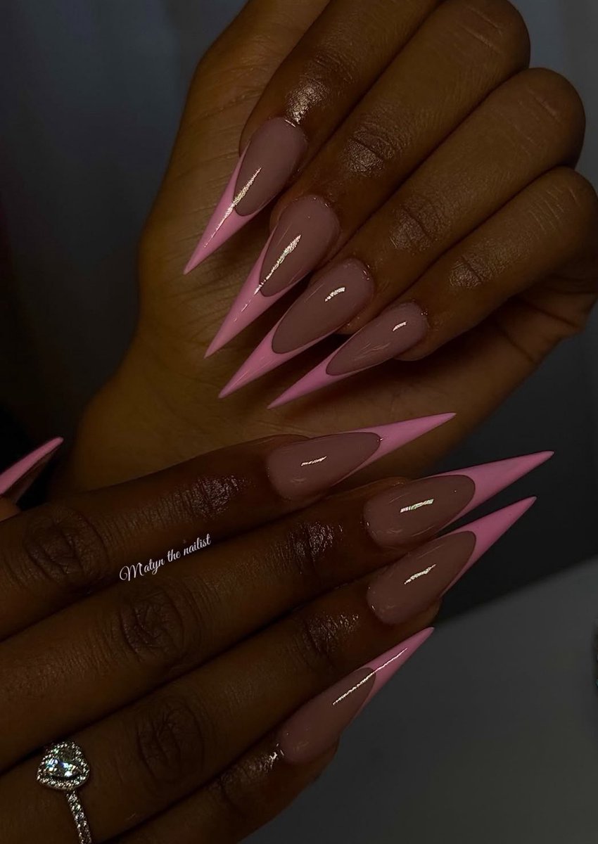 atyn_m's tweet photo. pink french 😉stilettos 💯💯🥰 https://t.co/ErmJd8pTST