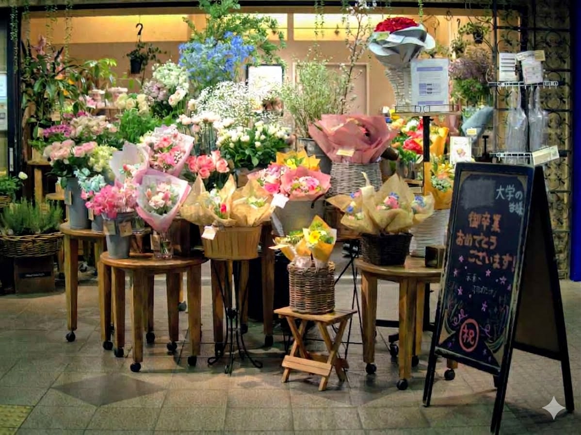 Y_Itoga's tweet photo. #omsystem
#キリトリセカイ 
#epl8 
OLYMPUS PEN  E-PL8 
LEICA DG SUMMILUX 25mm F1.4  
駅にある花屋さん
近くの大学の卒業へのメッセージ
(学校名消してます)
やさしい世界 https://t.co/7rxt4RWPAi