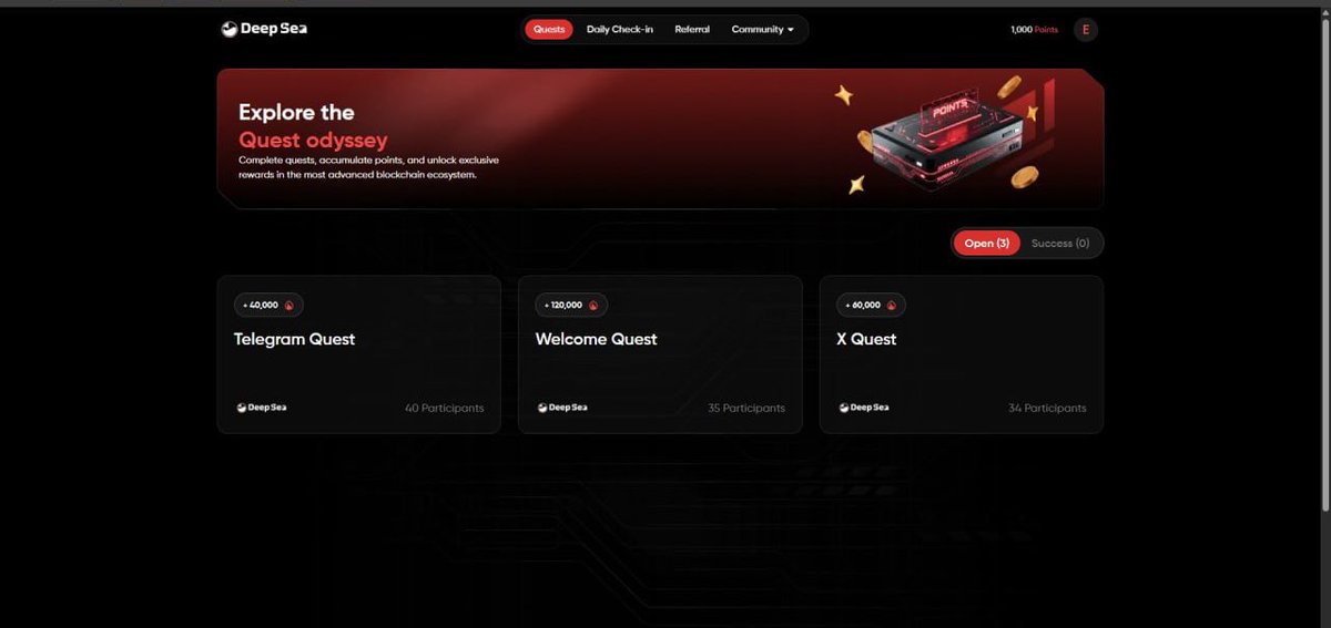 Cryptoxbharat's tweet photo. 🚨 Confirmed Airdrop Alert – Potential $200–$5000

New zero-cost airdrop just launched and early users are farming points already. 👀

The @Deepseaio_ airdrop rewards early participants with DEEP tokens for completing tasks and using the platform.

💰 Cost: $0
⏱ Time: ~5 minutes
🎁 Potential: $200 – $5000

---

🧵 Step-by-Step Guide

1️⃣ Go to:
🔗 https://t.co/Jo5UOzCbrL
• Refer Code :- 17qQk3QljF

2️⃣ Sign up with Email or Google

3️⃣ Go to QUEST section
• Complete Welcome Quest
• Telegram Quest
• X Quest

4️⃣ Go to DAILY Check-in
• Claim daily bonus points
• Don’t miss a day

5️⃣ Connect your EVM wallet

6️⃣ Want more points?
• Copy your referral link
• Invite friends

---

⚠️ Pro Tip:
Early users usually get the largest allocation, so start farming points before it becomes crowded.

Let’s farm together. 🪂🔥