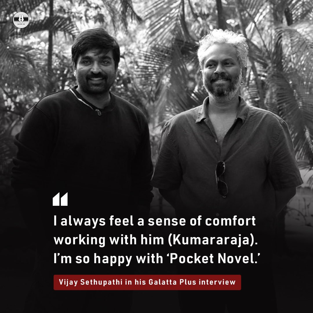 curatedbycc's tweet photo. Thiagarajan Kumararaja’s ‘Pocket Novel,’ his third feature and second collaboration with Vijay Sethupathi, has officially gone on floors.

We’re just as excited as VJS is - what about you? https://t.co/N2TqmuJ89H