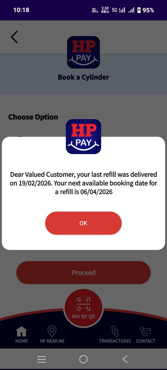 <a href="/HPCL/">Hindustan Petroleum Corporation Limited</a> ने अचानक नियम बदल दिया!  पहले 21 दिन में सिलेंडर बुक कर लेते थे,अब पिछले रिफिल 19 Feb  के बाद अगली बुकिंग सिर्फ 6 April से?यानी 46 दिन का गैप! ग्रामीण इलाकों में 45 दिन का नियम लगा दिया,लेकिन ये घरेलू यूजर्स के लिए कितना मुश्किल है?सप्लाई नॉर्मल है तो इतना लंबा वेट क्यों?