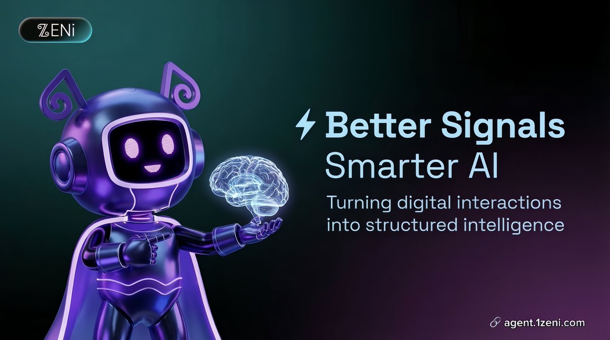 ⚡ AI doesn’t just need more data — it needs better signals.

Across the internet, every interaction creates patterns that intelligent systems can learn from.

ZENi turns these signals into structured intelligence that powers the next generation of AI. ✨

#ZENi #AI #Web3
