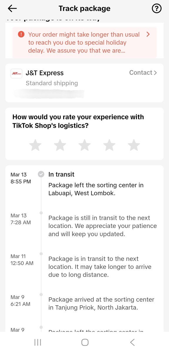 sugarincc_'s tweet photo. mau dibawa kemana sih paket aku? padahal kemarin udah di tanjung priok kenapa jadi di lombok sekarang🤦‍♀️ @jntexpressid https://t.co/Aq5bAjHqWi