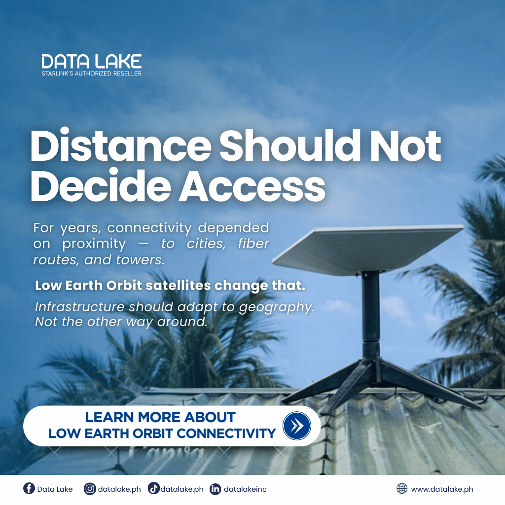 DataLakeInc's tweet photo. 𝙒𝙝𝙚𝙧𝙚 𝙮𝙤𝙪 𝙡𝙞𝙫𝙚 𝙨𝙝𝙤𝙪𝙡𝙙 𝙣𝙚𝙫𝙚𝙧 𝙙𝙚𝙩𝙚𝙧𝙢𝙞𝙣𝙚 𝙝𝙤𝙬 𝙘𝙤𝙣𝙣𝙚𝙘𝙩𝙚𝙙 𝙮𝙤𝙪 𝙘𝙖𝙣 𝙗𝙚. 

Learn more: https://t.co/JN10mYKOtx

#LEOConnectivity #DigitalInclusion #SatelliteConnectivity #DigitalInfrastructure #AccessToPossibilities #DataLakePH https://t.co/wBPSE65U2U