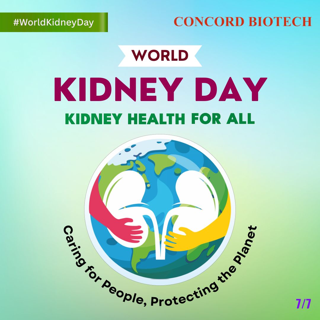 ConcordBiotech's tweet photo. This World Kidney Day, we celebrate the theme “Kidney Health for All: Caring for People, Protecting the Planet.”

This year’s campaign highlights critical connection between environmental health and kidney disease, emphasizing the need for sustainable &amp; eco-friendly kidney care. https://t.co/JhoBtDKtwh