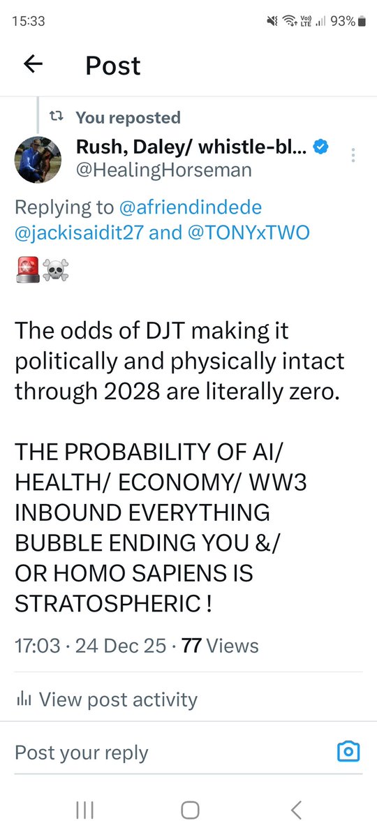 HealingHorseman's tweet image. Religious Wars (inbound)
can only be stopped via
time/ prosperity/ IoT

#nuclearWW3
#OPERATIONSAPIENS
#extinctionlevelevent #ELE