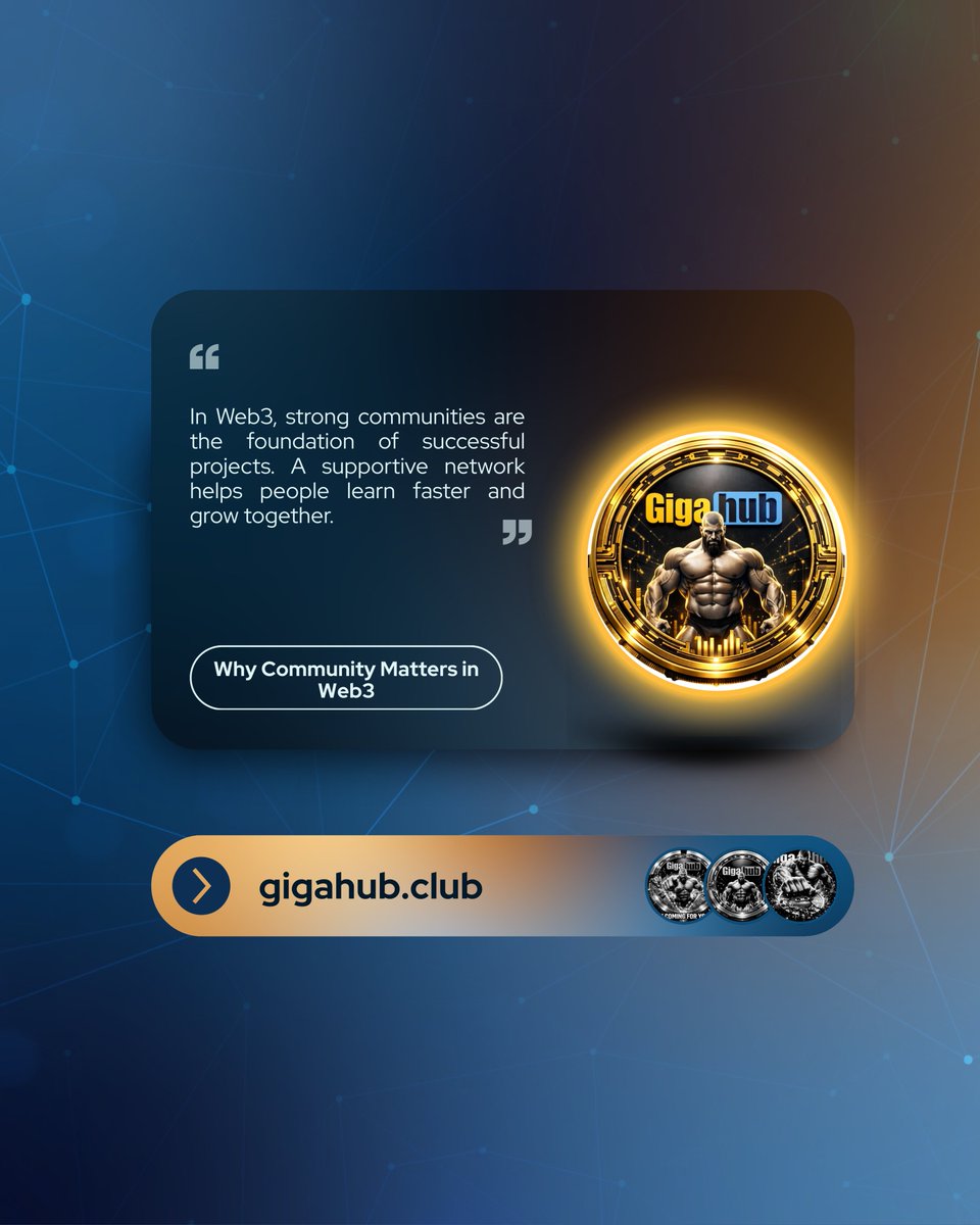 gigahubsol's tweet image. Great projects are built by great communities. 🌍
When people learn, share, and grow together, amazing things happen. That’s the power of Web3 communities like GigaHub.
🔗 gigahub.club
📢 t.me/gigahubpump

#Web3Community #CryptoNetwork #GigaHub #Blockchain