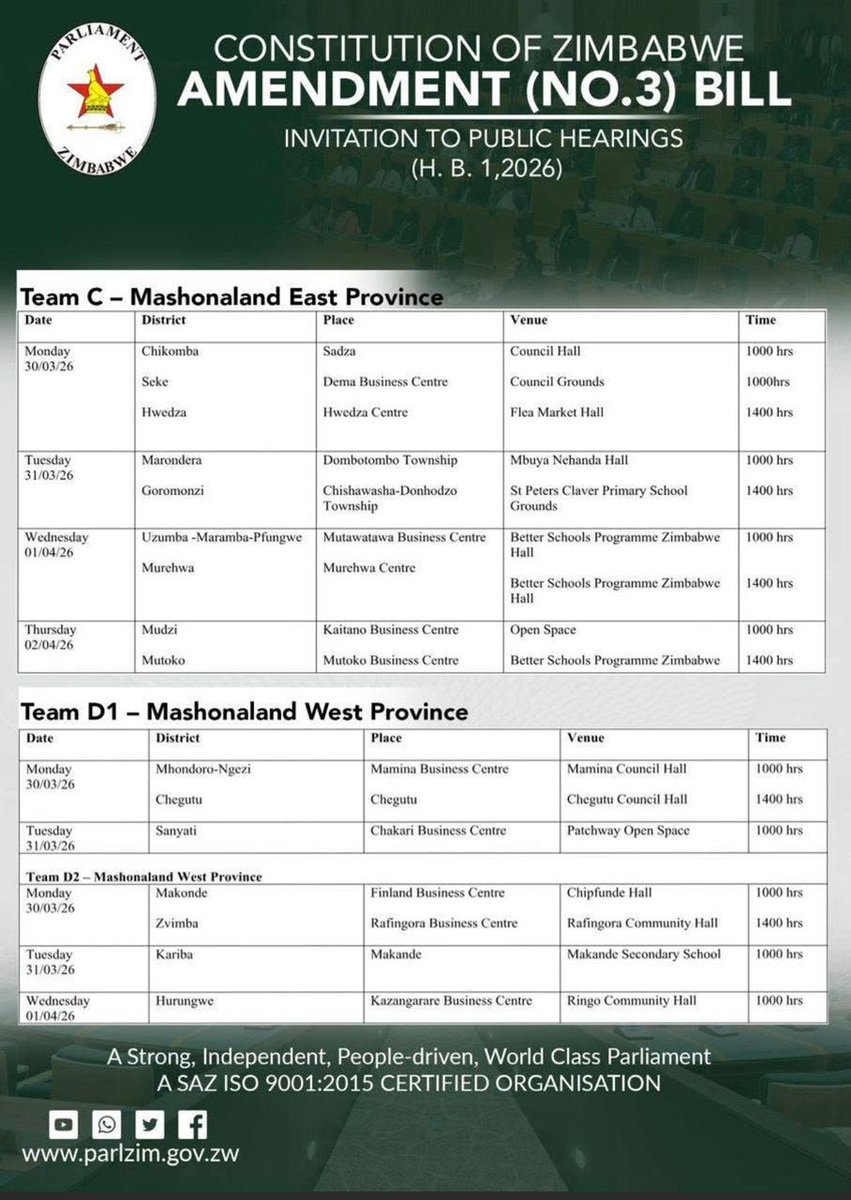 nick_muson24683's tweet image. We urge the people of Zimbabwe to take upon this opportunity and use it wisely. We must organize ourselves for one purpose. Reject this Amendment and send a clear message to Zanu PF and ED that Zimbabwe is not for sale.
#LetsUnite
#PlayYourPart