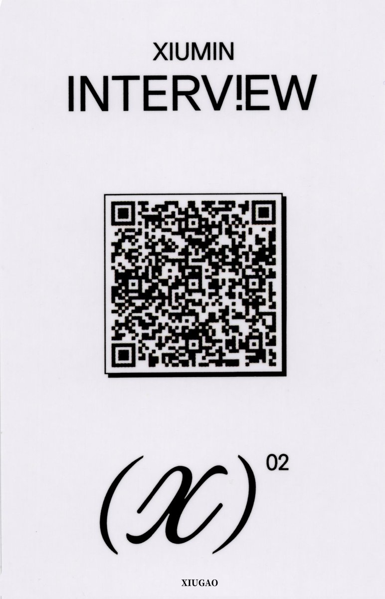 _XIUGAO's tweet photo. / XIUMIN 迷你二辑 'Interview X' <一直娱YZY>  
最终场 视频通话 
一直娱特典自拍小卡 D ver.
艺人中文语音卡背
扫图 SCAN

语音内容：今天一天也辛苦了

@XIUMIN_INB100
#시우민 #XIUMIN #シウミン #秀珉 #金珉锡 https://t.co/WKgH4lEryc