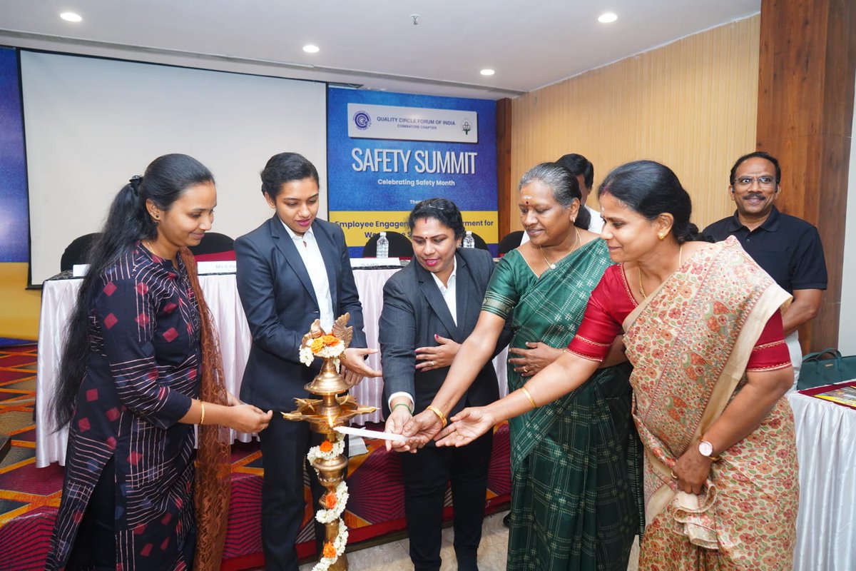 qcficbe's tweet image. Safety, Quality &amp;amp; Industry Learning.
QCFI Coimbatore Chapter session featured Safety Pledge by Mr Shanmugavel, industry case studies by Pallava Textiles &amp;amp; Aquasub Foundry, quiz engagement, and expert feedback from industry leaders.
#QualityCircle #IndustryLearning #QCFI