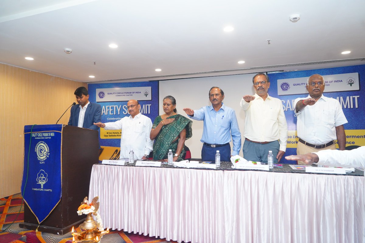 qcficbe's tweet image. Safety, Quality &amp;amp; Industry Learning.
QCFI Coimbatore Chapter session featured Safety Pledge by Mr Shanmugavel, industry case studies by Pallava Textiles &amp;amp; Aquasub Foundry, quiz engagement, and expert feedback from industry leaders.
#QualityCircle #IndustryLearning #QCFI