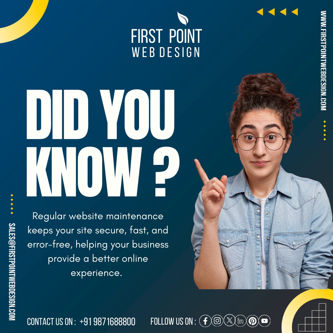firstpointwebs's tweet photo. Did you know that regular website maintenance keeps your website secure, fast, and running smoothly? A well-maintained website not only improves user experience but also helps build trust and supports better search engine performance. https://t.co/1s6FNQ8pwS