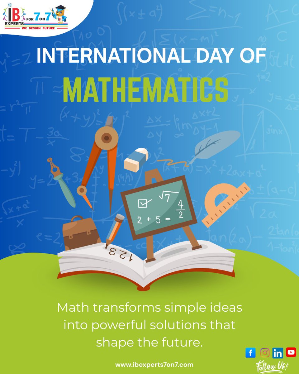 ibexperts's tweet photo. Numbers, logic, and creativity—
Happy International Day of Mathematics! 📊📐

#InternationalDayOfMathematics #PiDay #MathLife #STEMStudents #MathLearning #EducationPost #IBStudents #KnowledgeMatters #ibexperts7on7 https://t.co/PDmiYJiLLe