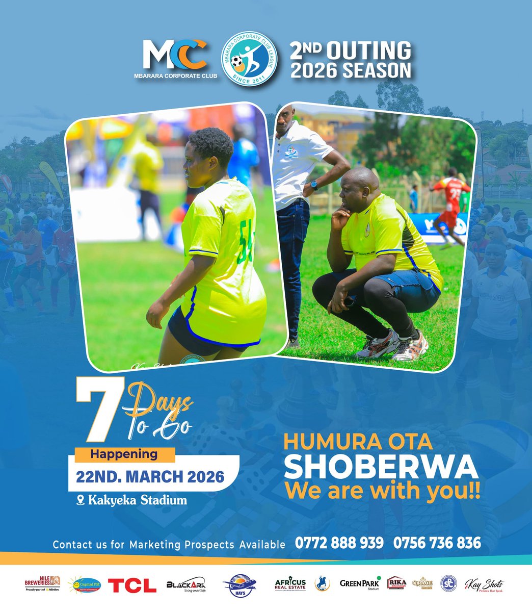 MbararaCorpClub's tweet photo. 7 DAYS TO GO!!
#MbraCorpClubLeague2ndOuting https://t.co/PoabmhGmbO