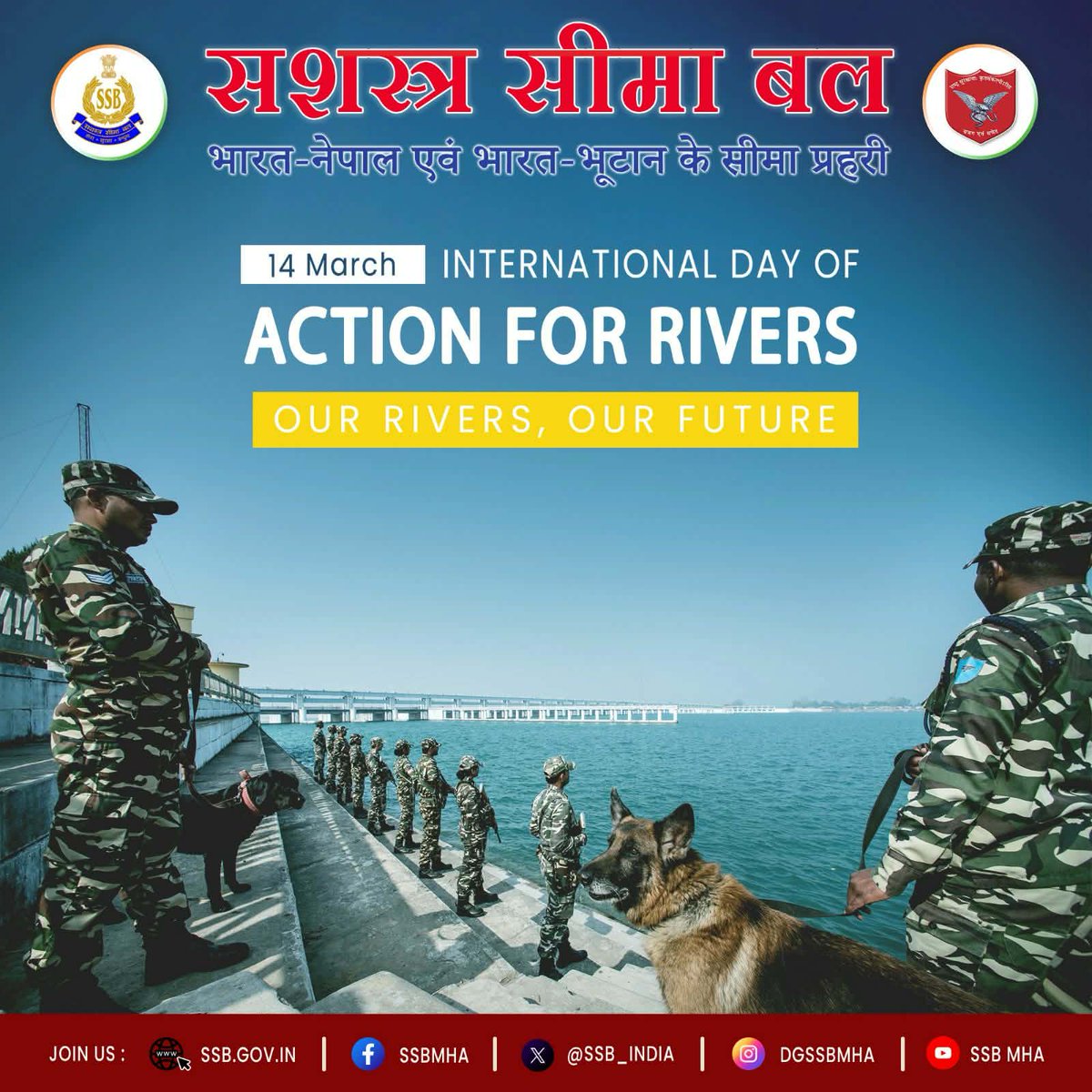 SSB_INDIA's tweet photo. #SSB
#ActionForRivers
#OurRiversOurFuture
#EnvironmentConservation
#NatureProtection
#Sustainability
@HMOIndia
@PIBHomeAffairs
@moefcc https://t.co/r95ZsjF0fG
