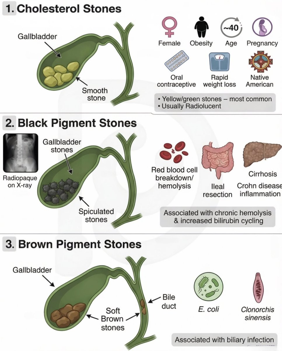 nervemed's tweet photo. Types of Gall Stones https://t.co/E4NnkEepwE