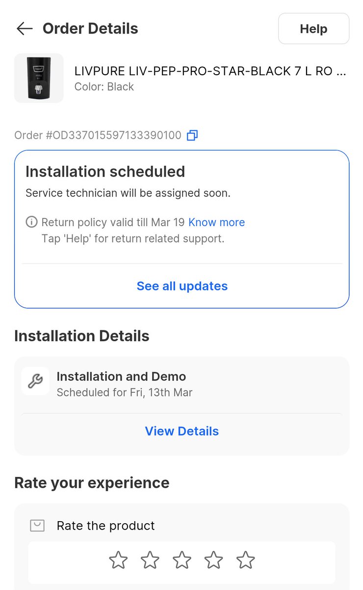 vishesh_11's tweet photo. @LivpureSmart customer care number is not reachable ans service installation guy is not picking up the call .. installation is still pending https://t.co/zeTpoWe2m2