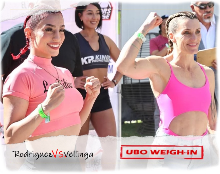 UBOboxing's tweet photo. ⚖️ WEIGHTS FROM EL PASO, TEXAS, USA:

‼️ Vacant UBO Female Inter-Continental Flyweight Title:

✅ Nayeli Rodriguez: 111,0 LBS. / 50,34 KG.
✅ Maryguenn Vellinga: 110,6 LBS. / 50,16 KG.

Promoter: King´s Promotions / Marshall Kauffman.

#UBO #boxing #boxeo #boxe https://t.co/dwwTU1G7Dd